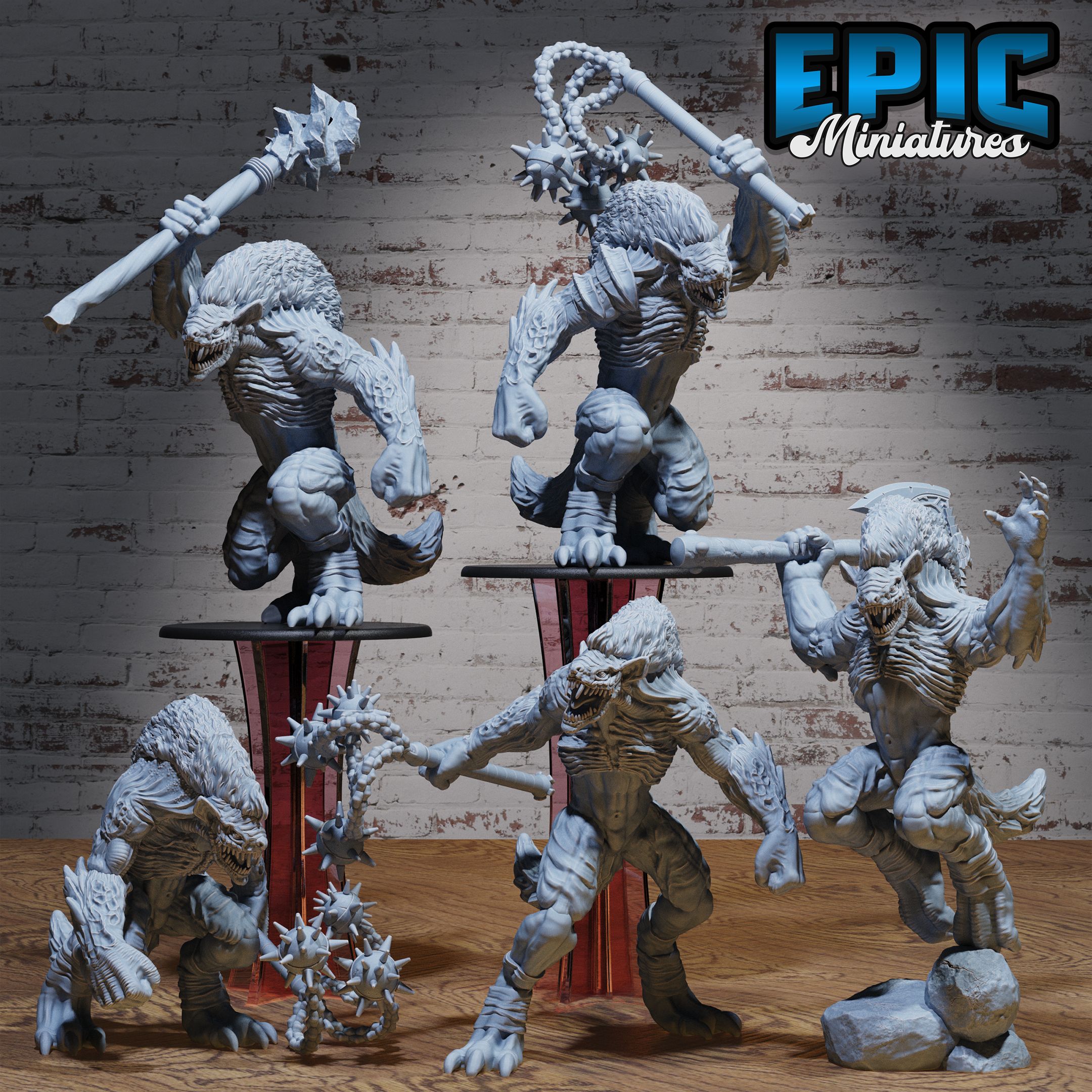Demon Lord Yeenoghu Set / Devil Skull Monster / Ancient Hell Spawn Creature / Infernal Magician / Abyss Warrior / Nature Gnoll / Evil Demonic Beast / Hell Fire Encounter